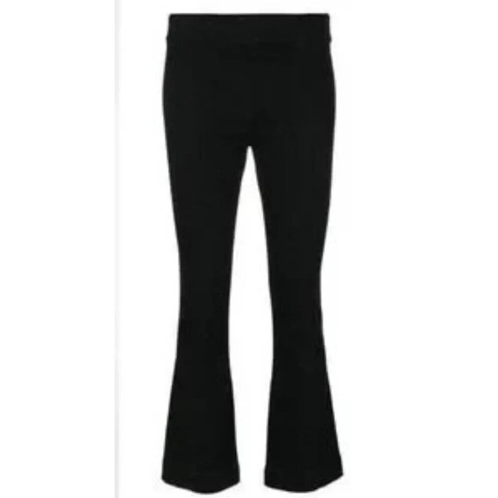 Vintage Y2k Helmut Lang Pull On Stretch Black Denim Flare Leg Crop Pants Size 30